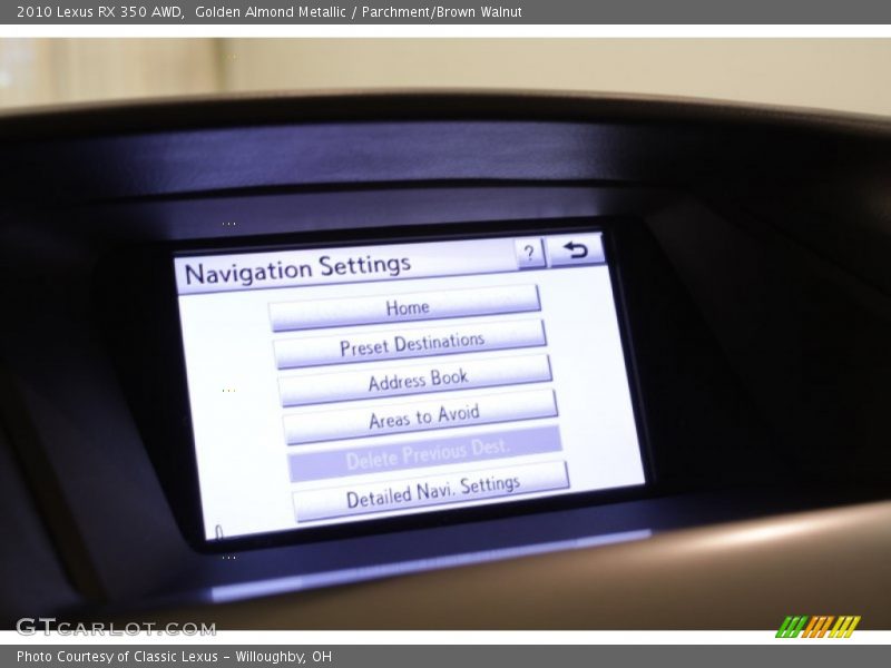 Golden Almond Metallic / Parchment/Brown Walnut 2010 Lexus RX 350 AWD