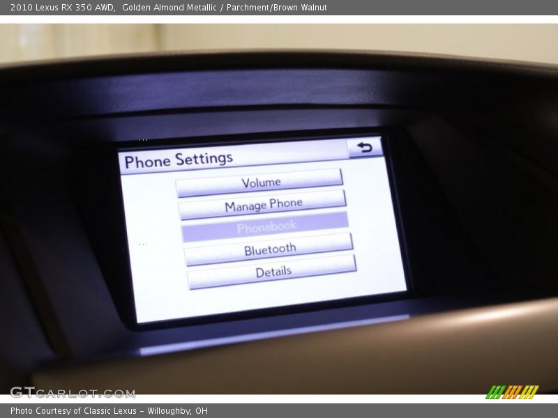 Golden Almond Metallic / Parchment/Brown Walnut 2010 Lexus RX 350 AWD