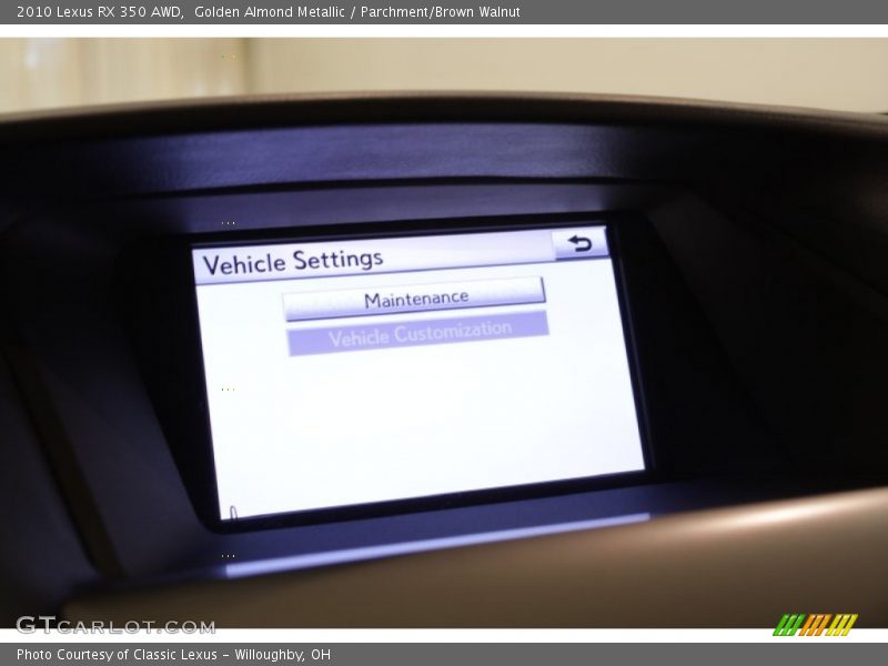 Golden Almond Metallic / Parchment/Brown Walnut 2010 Lexus RX 350 AWD