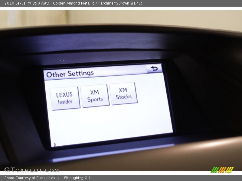 Golden Almond Metallic / Parchment/Brown Walnut 2010 Lexus RX 350 AWD