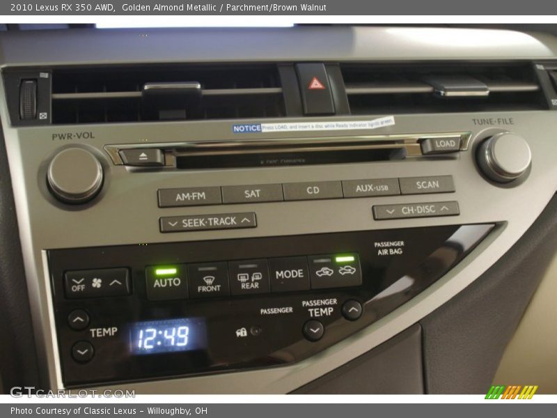 Golden Almond Metallic / Parchment/Brown Walnut 2010 Lexus RX 350 AWD