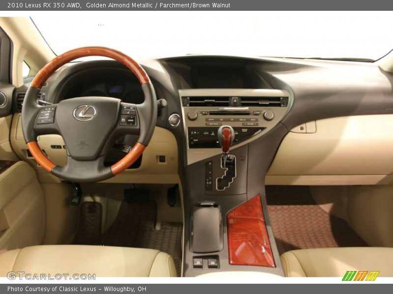 Golden Almond Metallic / Parchment/Brown Walnut 2010 Lexus RX 350 AWD