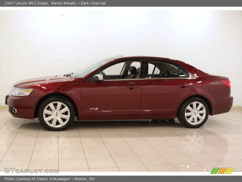 Merlot Metallic / Dark Charcoal 2007 Lincoln MKZ Sedan