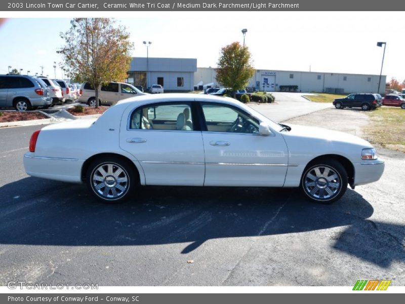 Ceramic White Tri Coat / Medium Dark Parchment/Light Parchment 2003 Lincoln Town Car Cartier