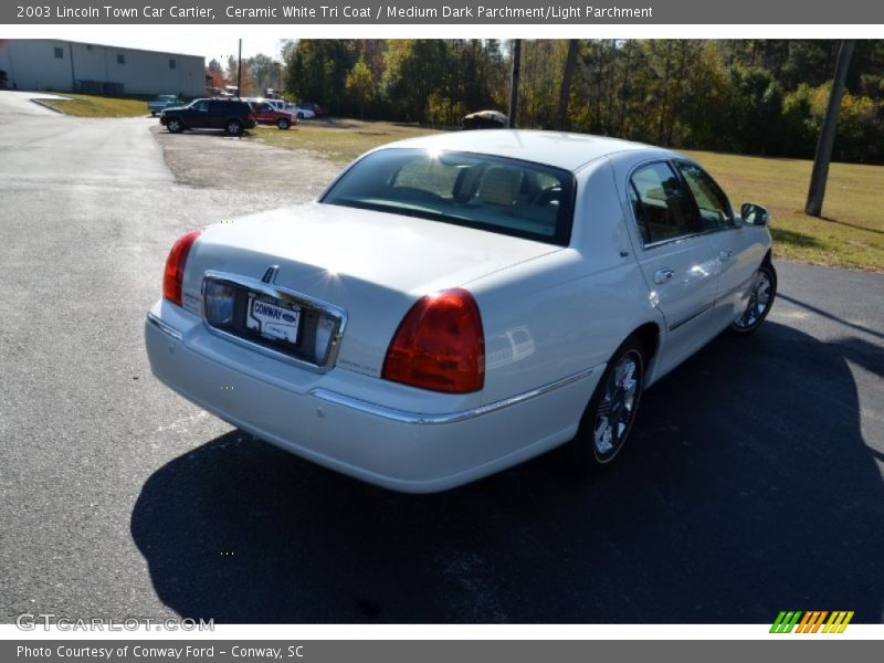 Ceramic White Tri Coat / Medium Dark Parchment/Light Parchment 2003 Lincoln Town Car Cartier