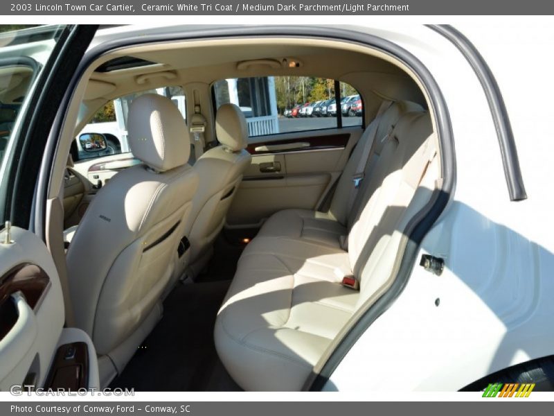 Ceramic White Tri Coat / Medium Dark Parchment/Light Parchment 2003 Lincoln Town Car Cartier