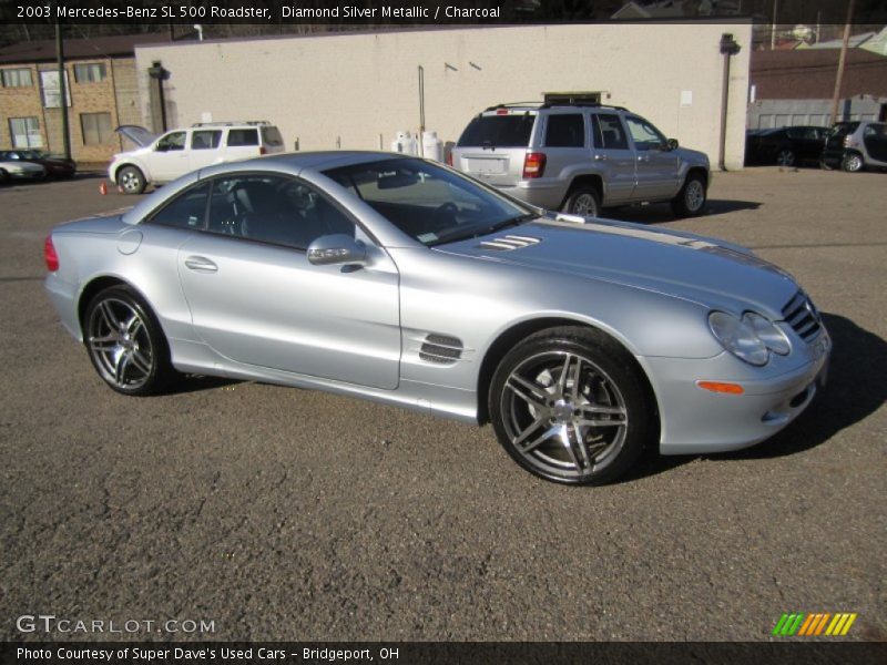 Diamond Silver Metallic / Charcoal 2003 Mercedes-Benz SL 500 Roadster