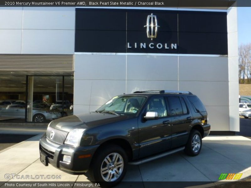 Black Pearl Slate Metallic / Charcoal Black 2010 Mercury Mountaineer V6 Premier AWD