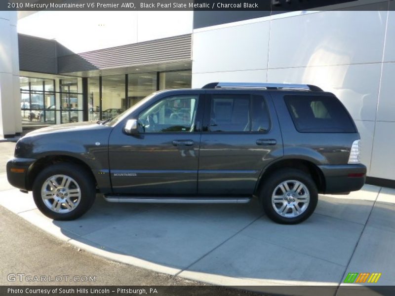 Black Pearl Slate Metallic / Charcoal Black 2010 Mercury Mountaineer V6 Premier AWD
