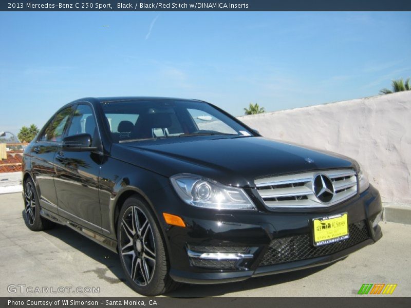 Black / Black/Red Stitch w/DINAMICA Inserts 2013 Mercedes-Benz C 250 Sport