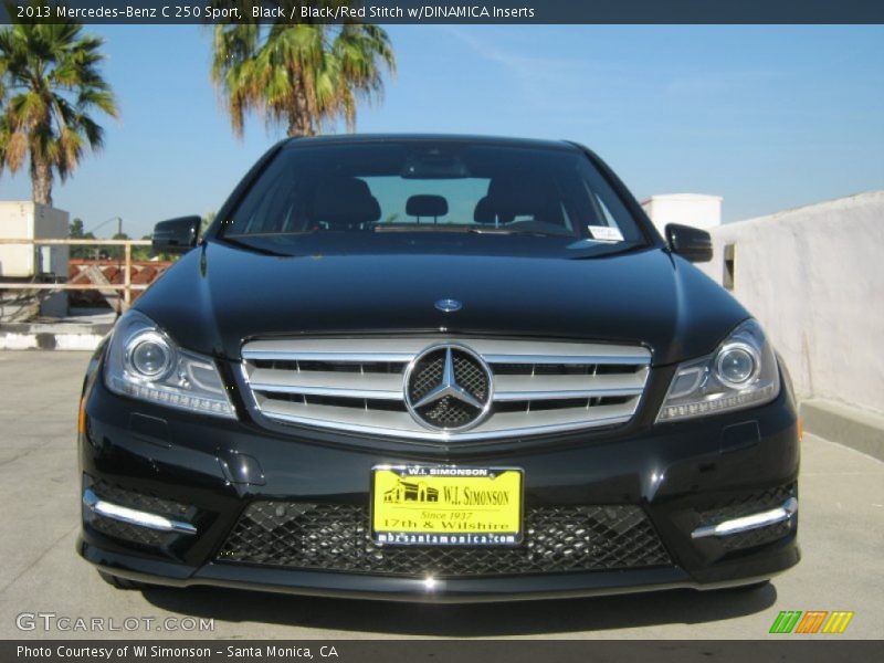 Black / Black/Red Stitch w/DINAMICA Inserts 2013 Mercedes-Benz C 250 Sport