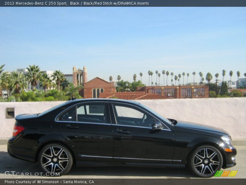 Black / Black/Red Stitch w/DINAMICA Inserts 2013 Mercedes-Benz C 250 Sport