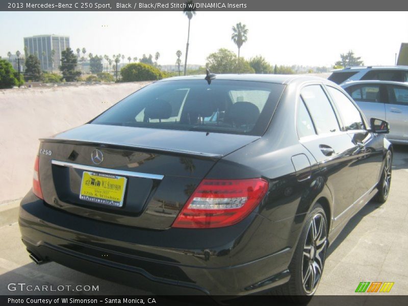 Black / Black/Red Stitch w/DINAMICA Inserts 2013 Mercedes-Benz C 250 Sport
