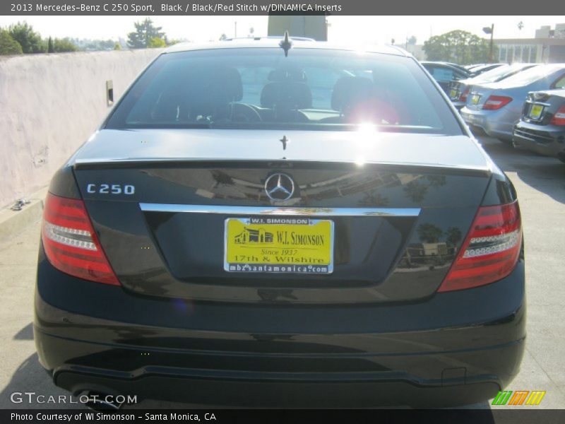 Black / Black/Red Stitch w/DINAMICA Inserts 2013 Mercedes-Benz C 250 Sport