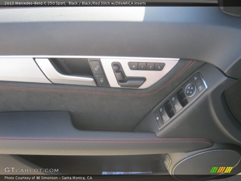 Black / Black/Red Stitch w/DINAMICA Inserts 2013 Mercedes-Benz C 250 Sport