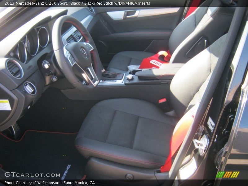 Black / Black/Red Stitch w/DINAMICA Inserts 2013 Mercedes-Benz C 250 Sport
