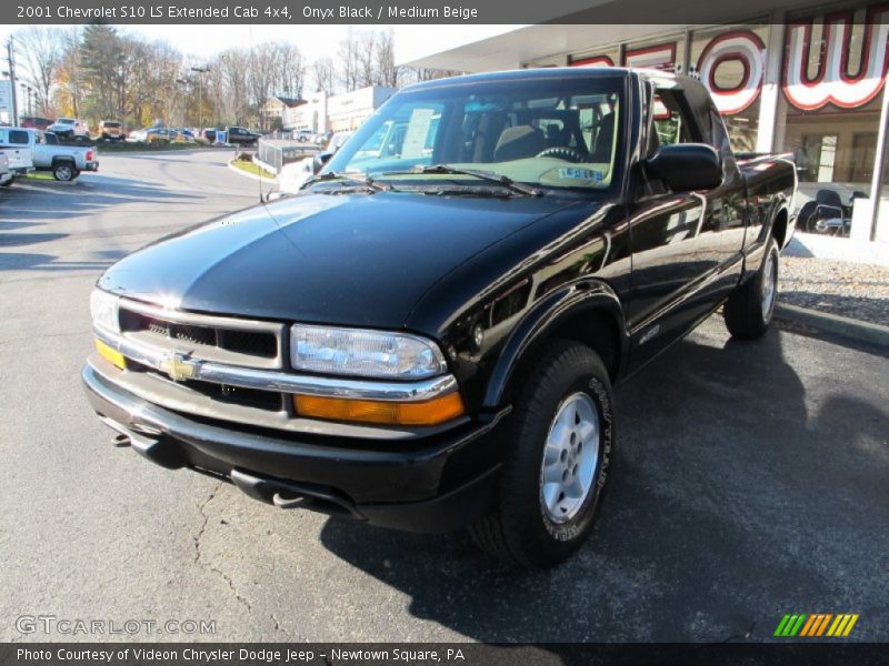 Onyx Black / Medium Beige 2001 Chevrolet S10 LS Extended Cab 4x4