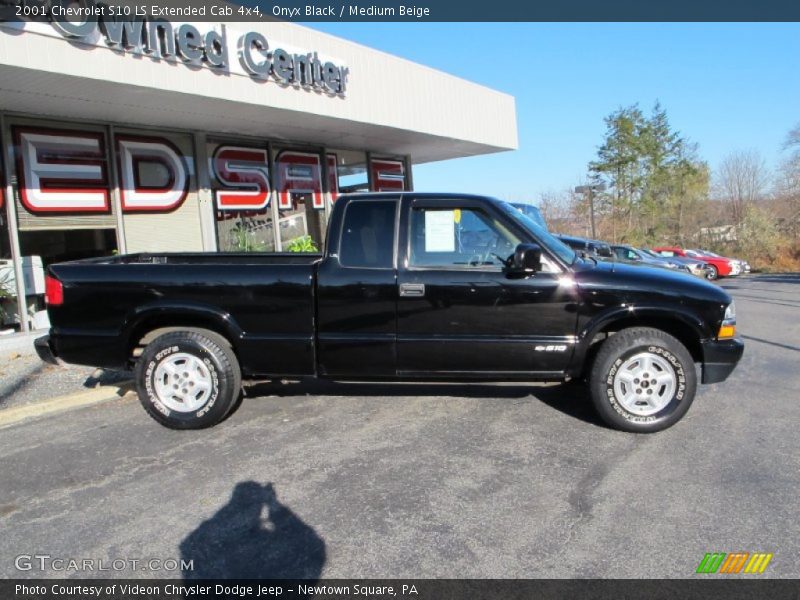 Onyx Black / Medium Beige 2001 Chevrolet S10 LS Extended Cab 4x4