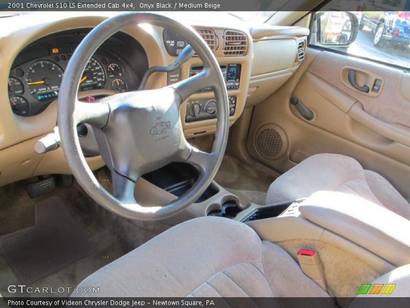 Onyx Black / Medium Beige 2001 Chevrolet S10 LS Extended Cab 4x4