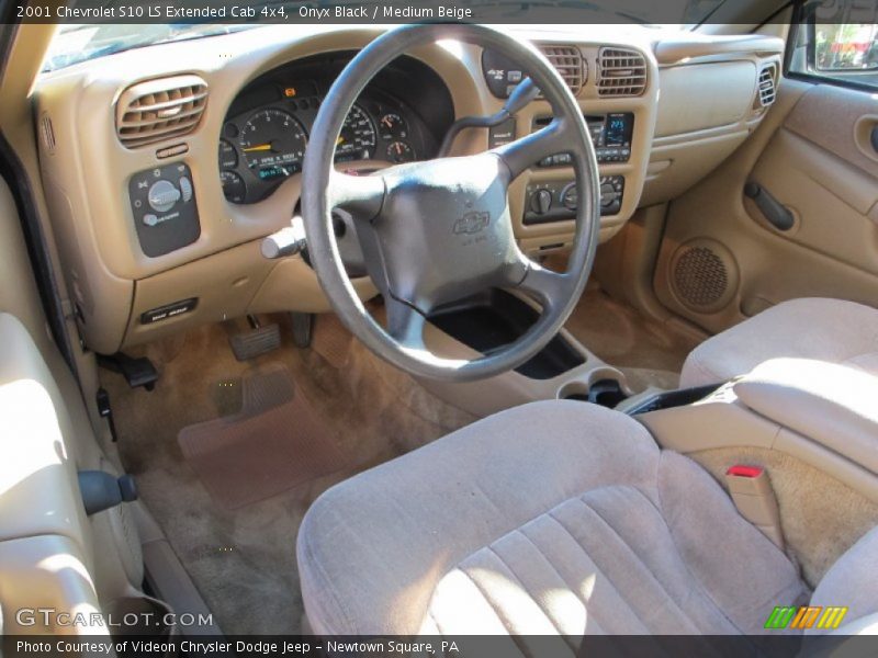 Onyx Black / Medium Beige 2001 Chevrolet S10 LS Extended Cab 4x4