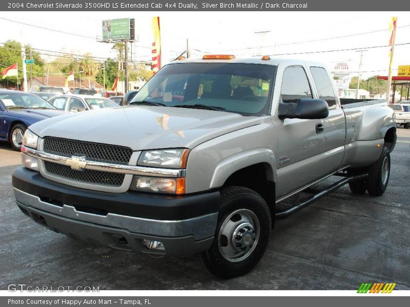 Silver Birch Metallic / Dark Charcoal 2004 Chevrolet Silverado 3500HD LS Extended Cab 4x4 Dually