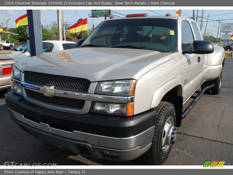Silver Birch Metallic / Dark Charcoal 2004 Chevrolet Silverado 3500HD LS Extended Cab 4x4 Dually