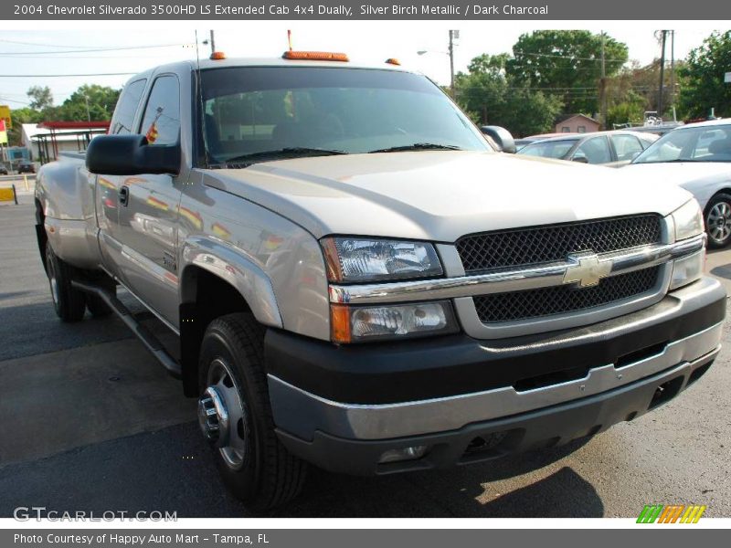 Silver Birch Metallic / Dark Charcoal 2004 Chevrolet Silverado 3500HD LS Extended Cab 4x4 Dually