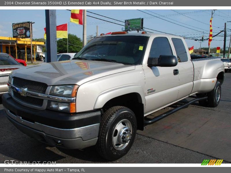 Silver Birch Metallic / Dark Charcoal 2004 Chevrolet Silverado 3500HD LS Extended Cab 4x4 Dually