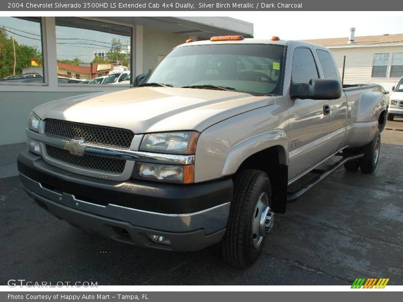 Silver Birch Metallic / Dark Charcoal 2004 Chevrolet Silverado 3500HD LS Extended Cab 4x4 Dually