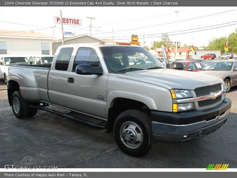 Silver Birch Metallic / Dark Charcoal 2004 Chevrolet Silverado 3500HD LS Extended Cab 4x4 Dually