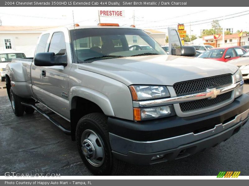 Silver Birch Metallic / Dark Charcoal 2004 Chevrolet Silverado 3500HD LS Extended Cab 4x4 Dually