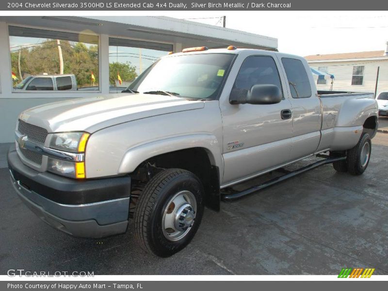 Silver Birch Metallic / Dark Charcoal 2004 Chevrolet Silverado 3500HD LS Extended Cab 4x4 Dually