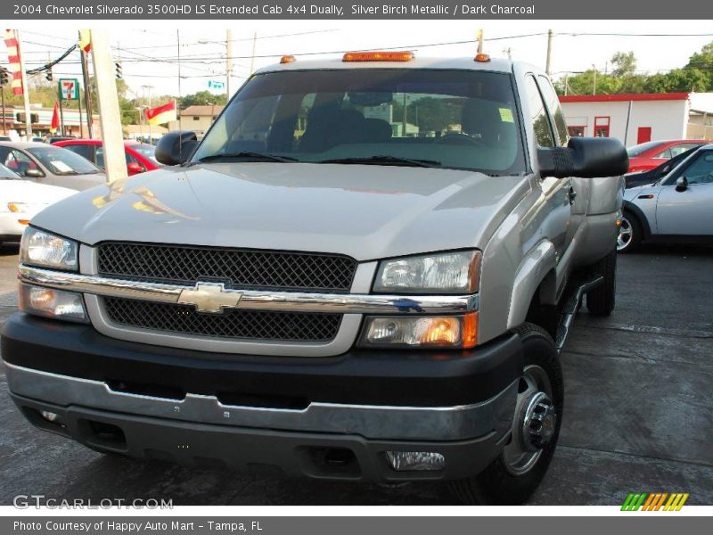 Silver Birch Metallic / Dark Charcoal 2004 Chevrolet Silverado 3500HD LS Extended Cab 4x4 Dually