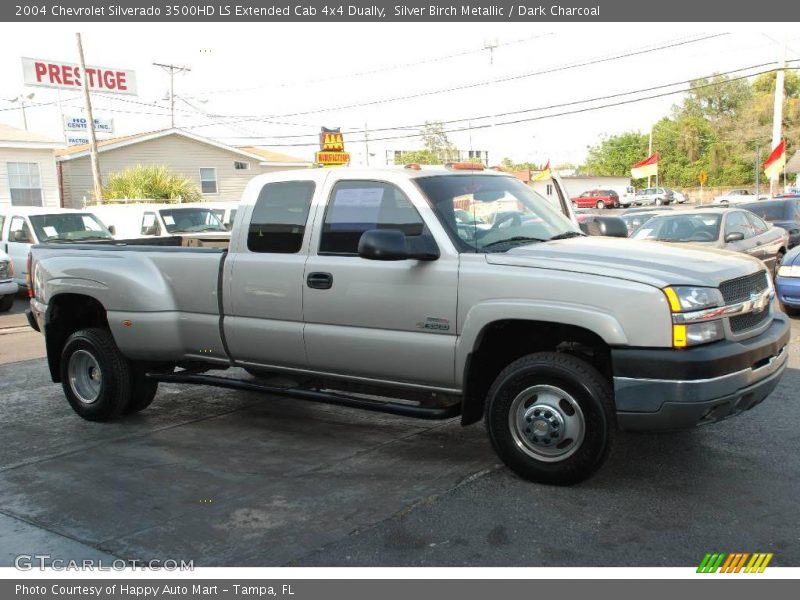 Silver Birch Metallic / Dark Charcoal 2004 Chevrolet Silverado 3500HD LS Extended Cab 4x4 Dually