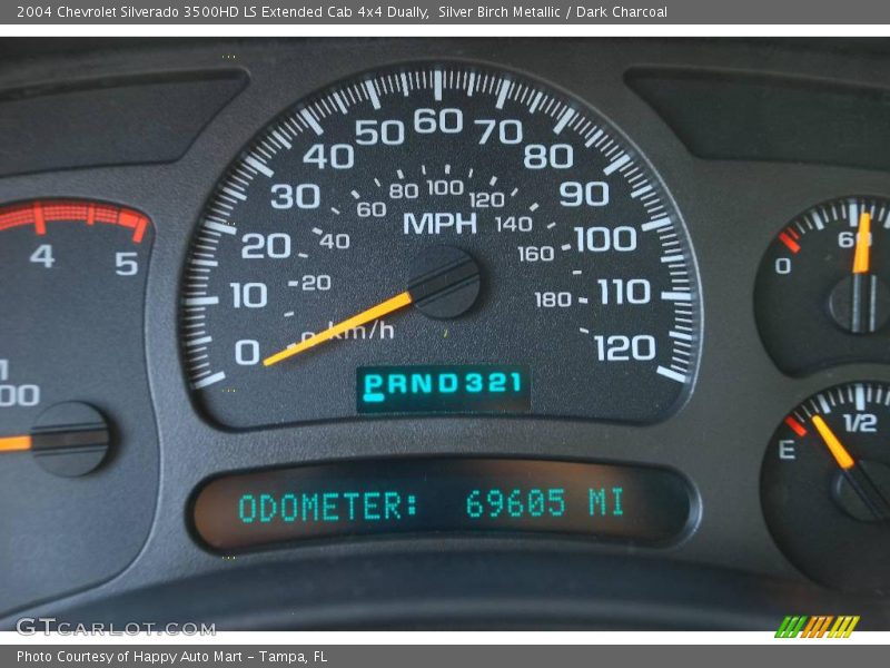 Silver Birch Metallic / Dark Charcoal 2004 Chevrolet Silverado 3500HD LS Extended Cab 4x4 Dually