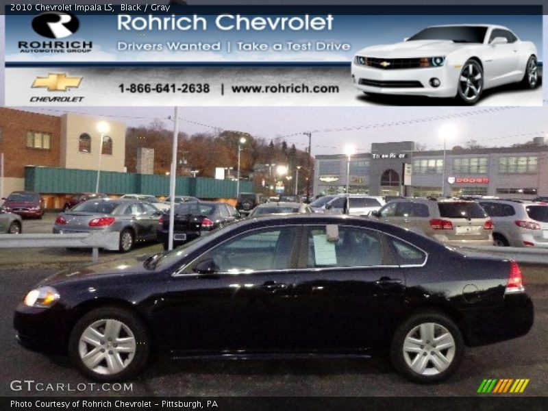 Black / Gray 2010 Chevrolet Impala LS