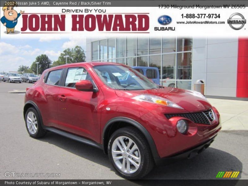 Cayenne Red / Black/Silver Trim 2012 Nissan Juke S AWD