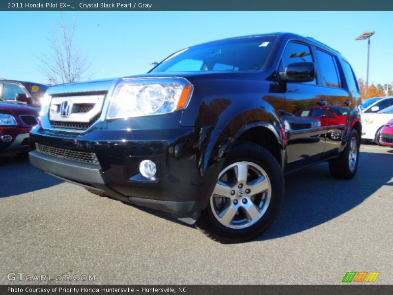 Crystal Black Pearl / Gray 2011 Honda Pilot EX-L