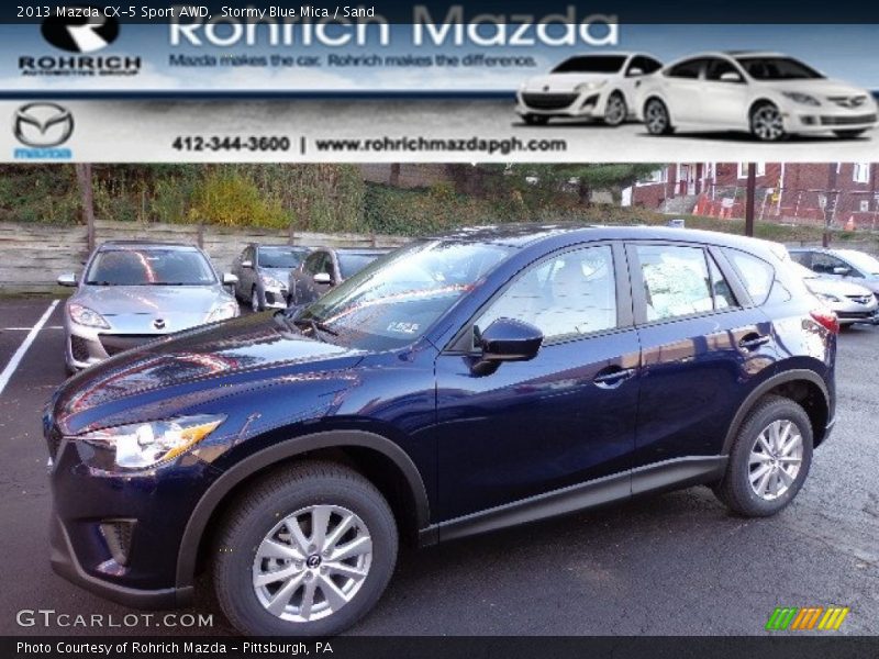 Stormy Blue Mica / Sand 2013 Mazda CX-5 Sport AWD