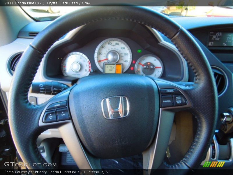 Crystal Black Pearl / Gray 2011 Honda Pilot EX-L