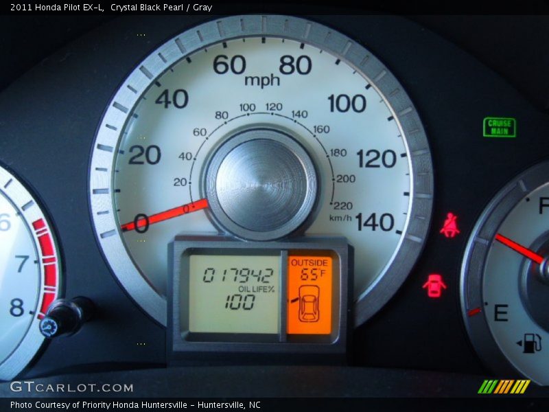 Crystal Black Pearl / Gray 2011 Honda Pilot EX-L