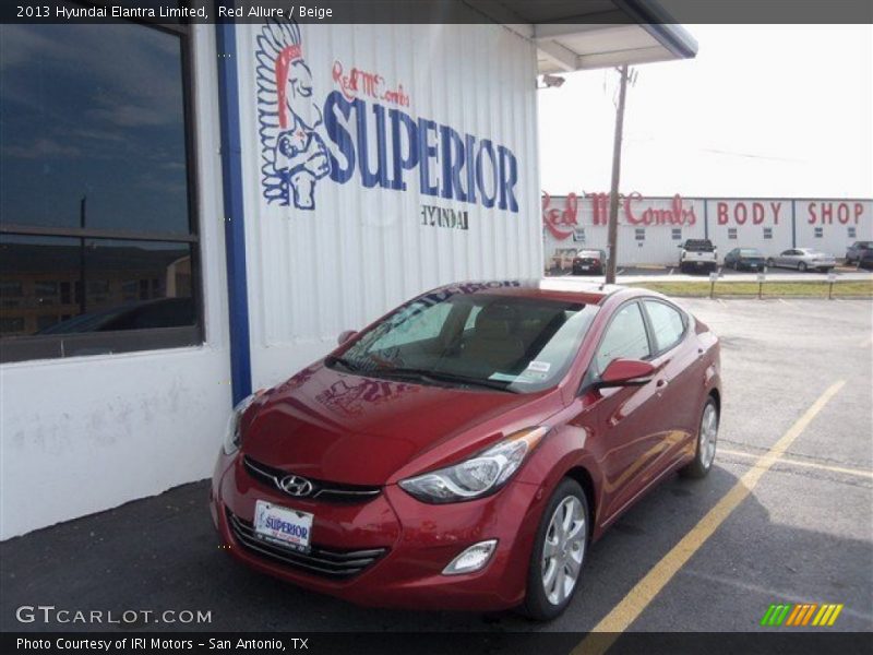 Red Allure / Beige 2013 Hyundai Elantra Limited
