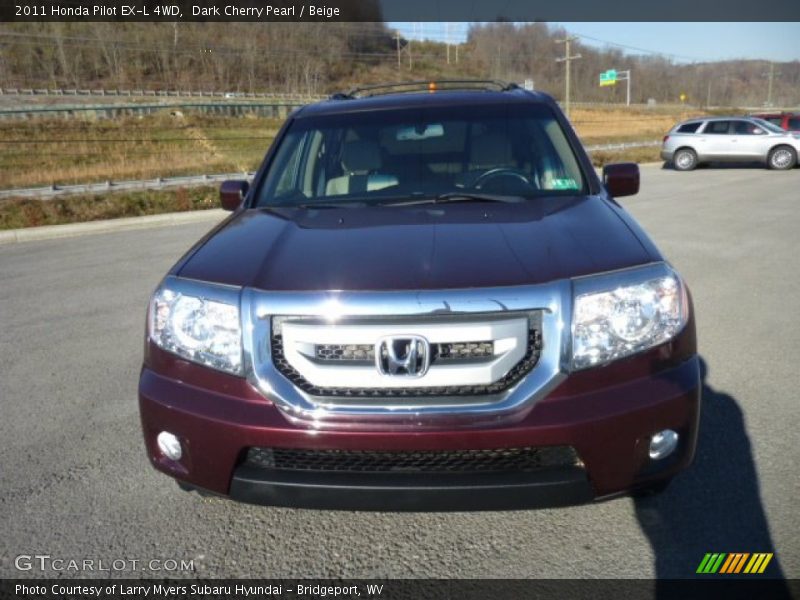 Dark Cherry Pearl / Beige 2011 Honda Pilot EX-L 4WD
