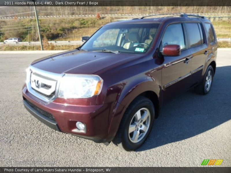 Dark Cherry Pearl / Beige 2011 Honda Pilot EX-L 4WD