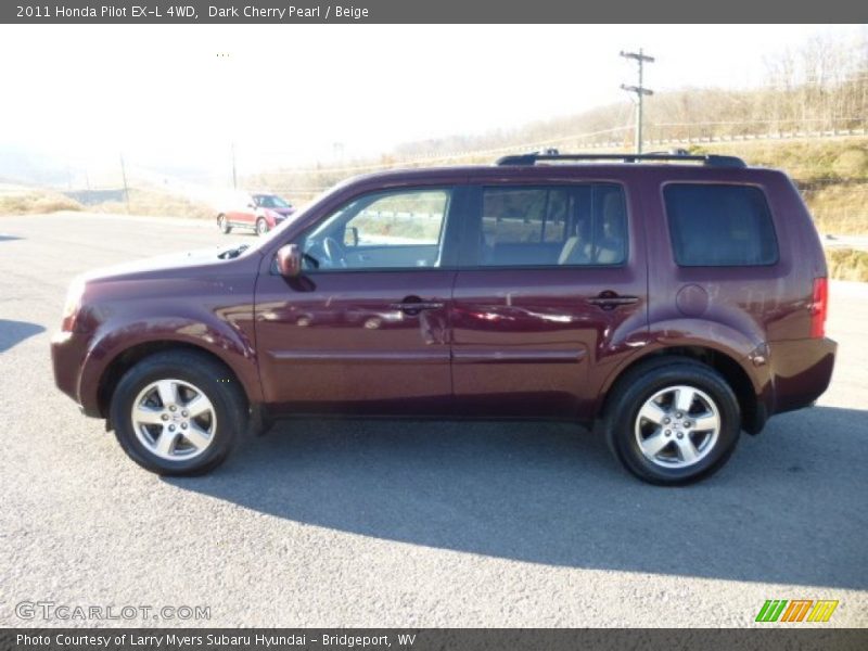 Dark Cherry Pearl / Beige 2011 Honda Pilot EX-L 4WD