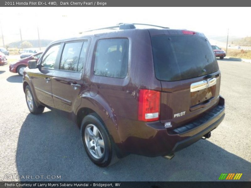 Dark Cherry Pearl / Beige 2011 Honda Pilot EX-L 4WD