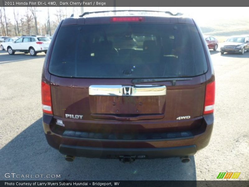 Dark Cherry Pearl / Beige 2011 Honda Pilot EX-L 4WD