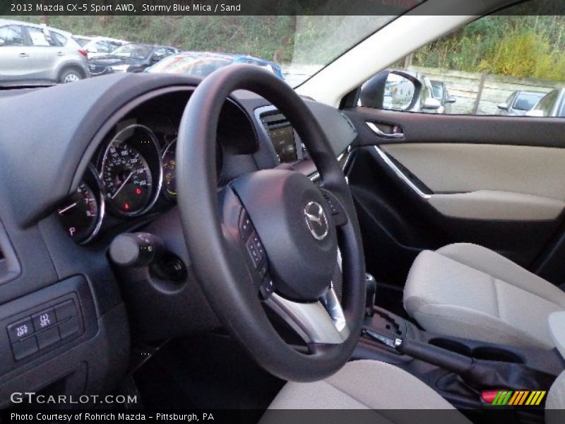 Stormy Blue Mica / Sand 2013 Mazda CX-5 Sport AWD