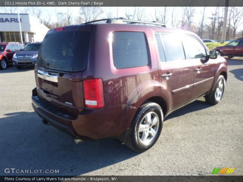 Dark Cherry Pearl / Beige 2011 Honda Pilot EX-L 4WD