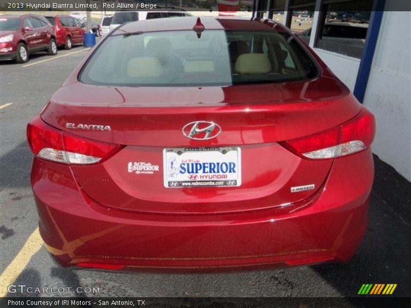 Red Allure / Beige 2013 Hyundai Elantra Limited